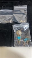 Lot of three pairs sterling earrings, one with