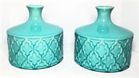 Pair Glazed Ceramic Vases