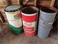 Steel Cans / Buckets, Texaco, Polar Start