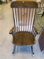 E- Antique Solid Oak Rocking Chair