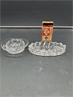 2 American Fostoria ash trays