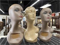 Lot of (3) Mannequin Heads