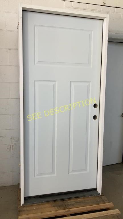 3 Panel White 36" Left Hand Exterior Door