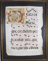 Framed Antique Illuminated Manuscript