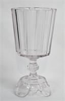 Early Pressed Glass Goblet "Clear Ribbon"