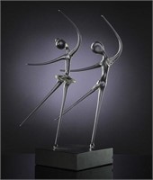 Fräbel Glass Ballerina Sculpture "Pas de Deux"