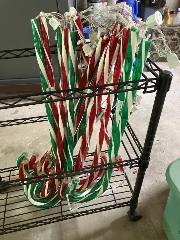Outdoor lighted candy canes (shelf not included)