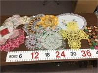 (12) colorful crochet items