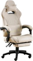 Gaming Chair with Footrest  Massage Lumbar