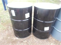 (2) Black 50 Gal. Steel Barrels
