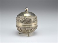 Indian colonial silver covered box