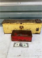 Old tractor metal tool boxes