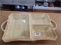 Real Home Stoneware Divided Serving Tray