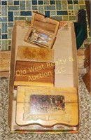 Flat of Wood Boxes & Contents (U)