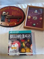 Billards Ball in box, Pool table plaque, pool