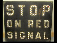 VINTAGE METAL RAILROAD METAL STOP SIGN-251/2"