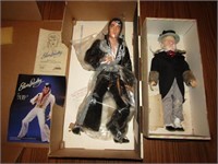 elvis doll w/microphone & box & wc fields doll