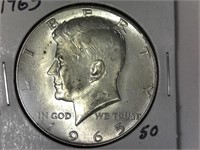 1965 40 % Silver Kennedy Half Dollar