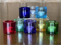 Marimekko Rainbow Colored Glass Votives