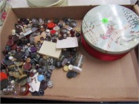 Tin of Antique Buttons.