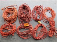Eight Assorted Extension Cords