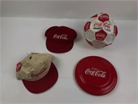 Coca-Cola Hats, Frisbee, Soccer Ball