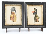 Pair of Borghese framed silhouette portraits