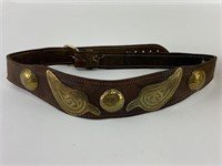 Vintage & Leather Brass Belt