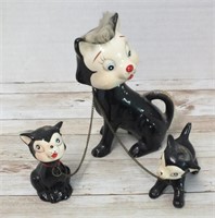 VINTAGE CAT BOBBLE HEAD FIGURINES