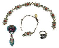 Sgd. Michal Negrin Vintage Jewelry Set & Brooch.