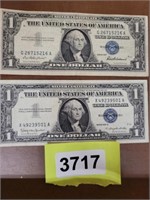 (2) $1 BLUE SEAL NOTE