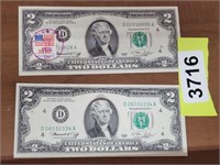 (2) $2 GREEN SEAL NOTE