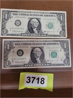 (2) $1 GREEN SEAL NOTE