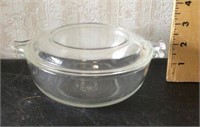 Clear glass Pyrex casserole with lid