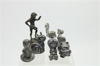 Lot of Seven Pewter Figurines