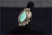 Navajo Style Sterling and Turquoise Ring, 11.4g