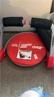 Ultra core, portable workout machine with yoga mat