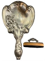 Webster Sterling Hand Mirror, Victorian Buffer