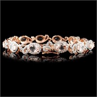 14K Bracelet: 8.33ctw Morganite & 2.10ctw Diamond