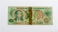 Philippines Ang Bagong Lipunan 5 Piso Banknote