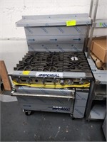BRAND NEW IMPERIAL 6 BURNER GAS STOVE ON WHEELS