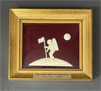 Framed Ivory "First Man On The Moon"