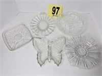 (5) Assorted Glass Platters
