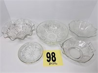 (5) Assorted Glass Bowls & Dishes
