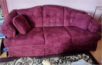 MAROON COUCH (A FEW SPOTS TO CLEAN)