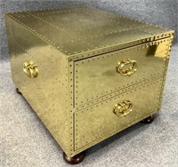 Sarreid Brass Wrapped End Table