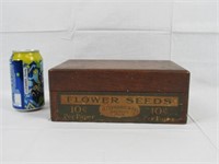 OAK ADVERT. FLOWER SEEDS BOX WITH PAPER LABELS: