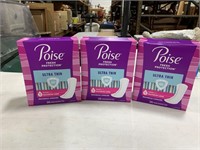 Poise ultra thin pads 3 packages