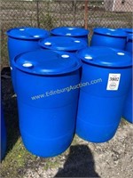 D1. (5) food grade 55 gallon plastic barrels