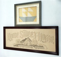 Home Sweet Home & Sailboat Quilt Square Art